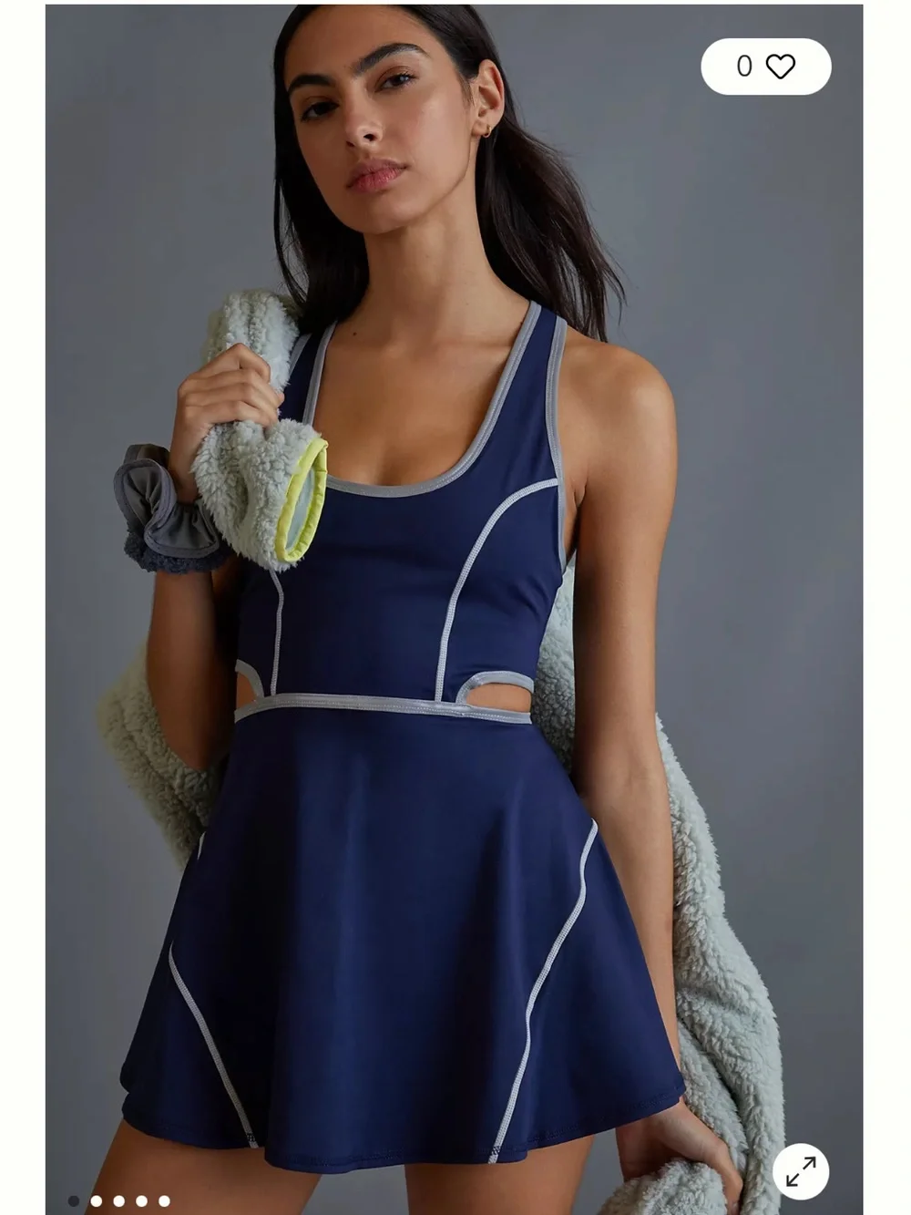 Free People Movement Give It A Whirl Navy Cut Out Mini Dress ( S )